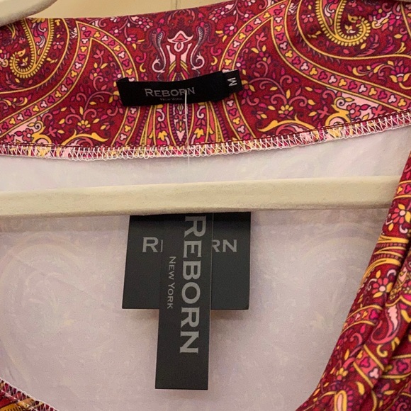 NWT Burgundy Paisley Cowl Neck spring Midi Dress with Pockets  RebornNY … - Picture 3 of 7